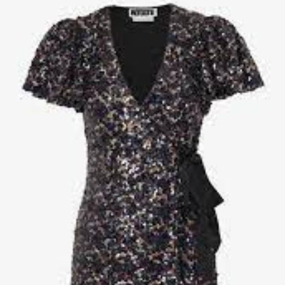 ROTATE Frida Sequin Wrap Front Dress - Picture 2 of 7